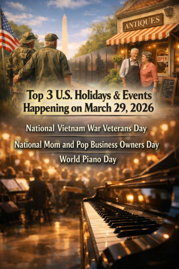 Top 3 U.S. Holidays & Events Happening on March 29, 2026