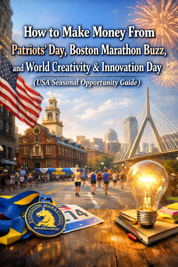 How to Make Money From Patriots’ Day, Boston Marathon Buzz, and World Creativity & Innovation Day (USA Seasonal Opportunity Guide)