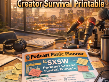 🎙️ “Podcast Panic Planner” – The SXSW Podcast Creator Survival Printable