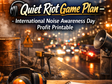🎧 “Quiet Riot Game Plan” – International Noise Awareness Day Profit Printable