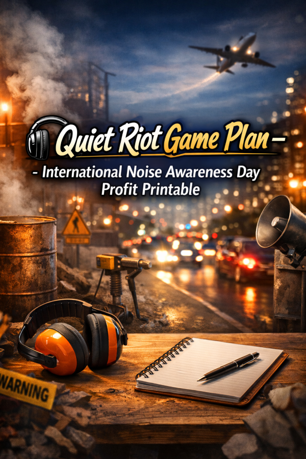 🎧 “Quiet Riot Game Plan” – International Noise Awareness Day Profit Printable