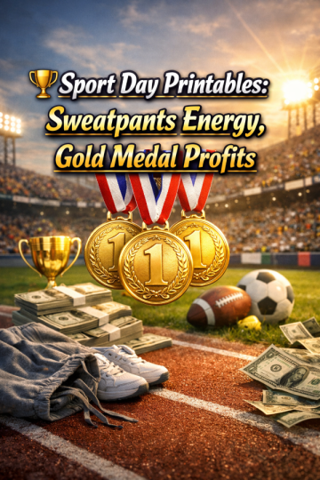 🏆 Sport Day Printables: Sweatpants Energy, Gold Medal Profits