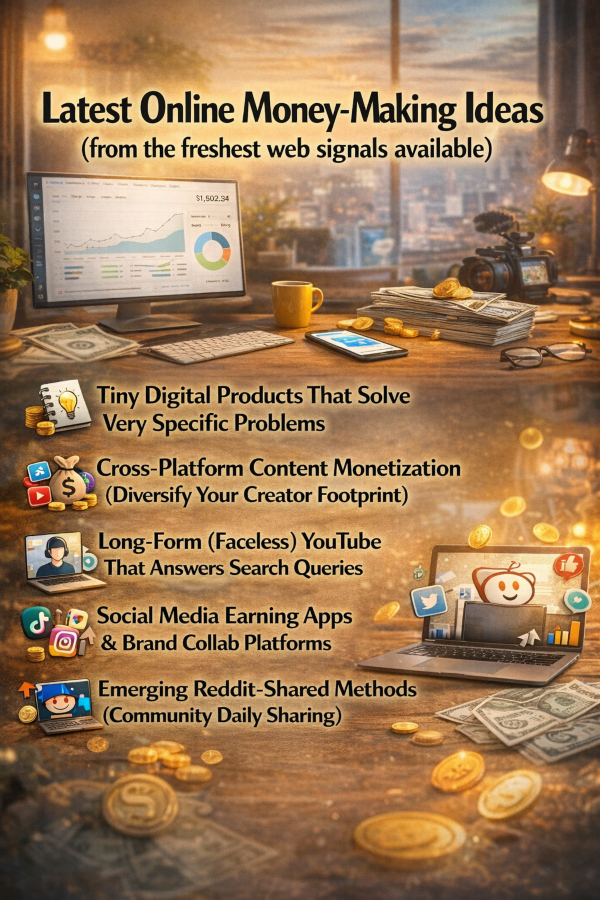 🚨 Latest Online Money‑Making Ideas (from the freshest web signals available)