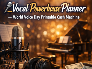 🎤 “Vocal Powerhouse Planner” – World Voice Day Printable Cash Machine