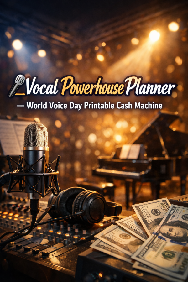 🎤 “Vocal Powerhouse Planner” – World Voice Day Printable Cash Machine