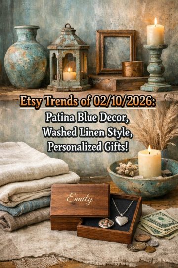 Etsy Trends of 02/10/2026: Patina Blue Decor, Washed Linen Style, Personalized Gifts