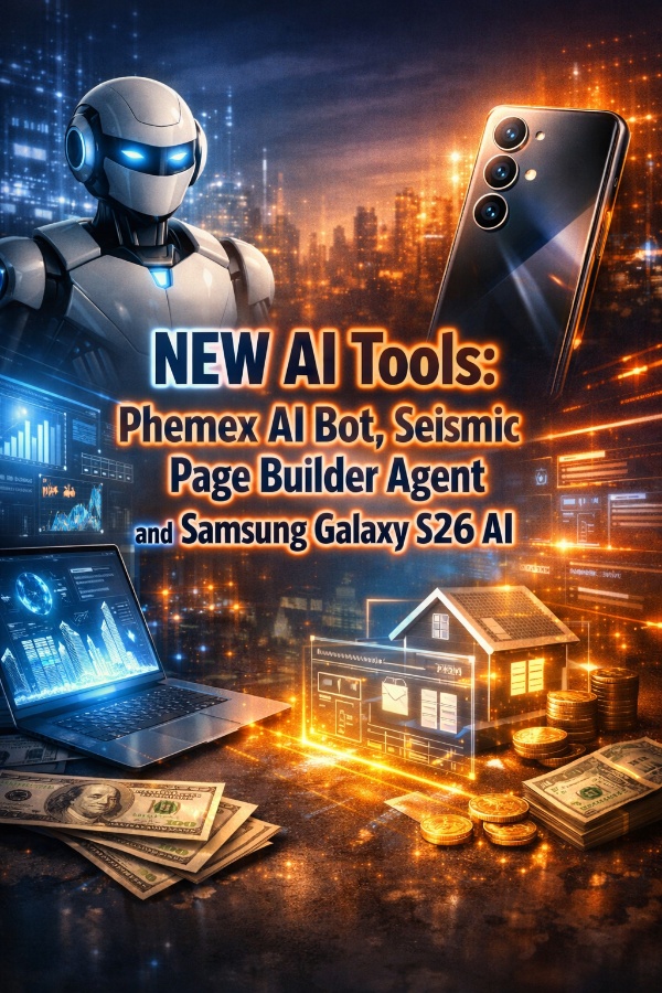 New AI Tools: Phemex AI Bot, Seismic Page Builder Agent and Samsung Galaxy S26 AI