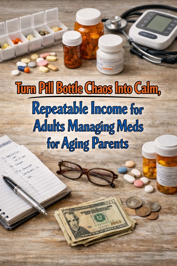Turn Pill Bottle Chaos Into Calm, Repeatable Income for Adults Managing Meds for Aging Parents