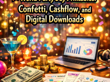 🎉 World Party Day Printables: Confetti, Cashflow, and Digital Downloads