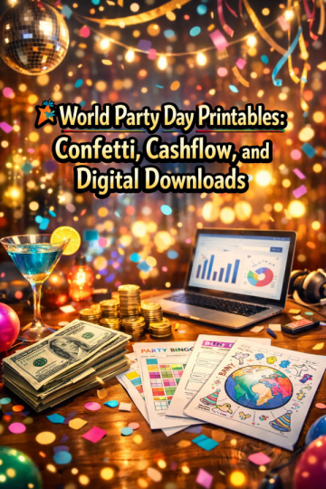 🎉 World Party Day Printables: Confetti, Cashflow, and Digital Downloads