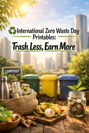 ♻️ International Zero Waste Day Printables: Trash Less, Earn More