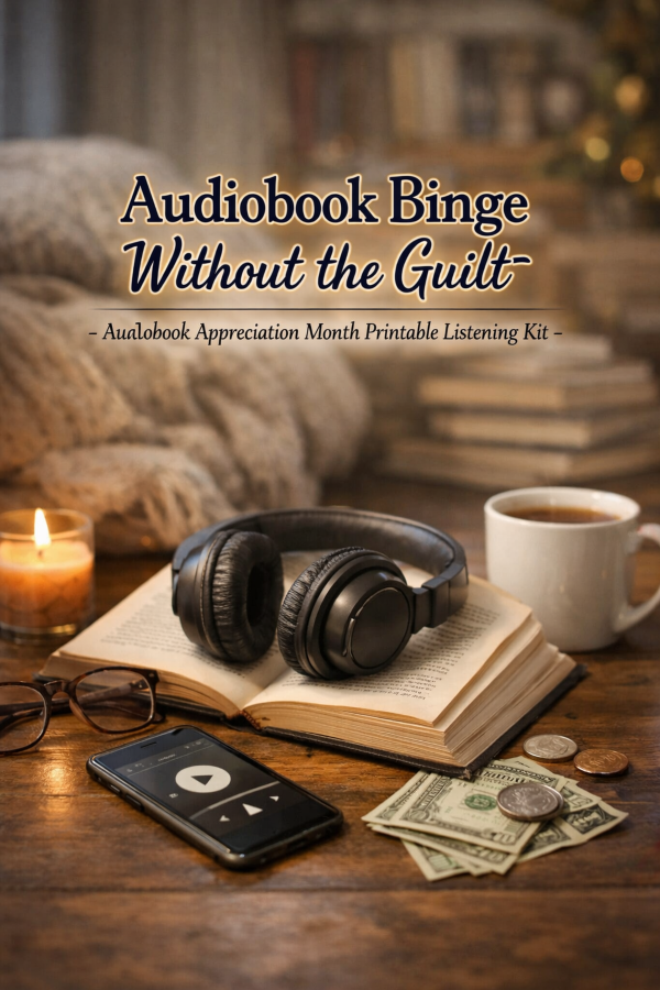 🎧 “Audiobook Binge Without the Guilt” – Audiobook Appreciation Month Printable Listening Kit