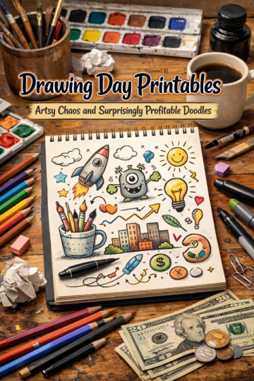 Drawing Day Printables – Artsy Chaos and Surprisingly Profitable Doodles