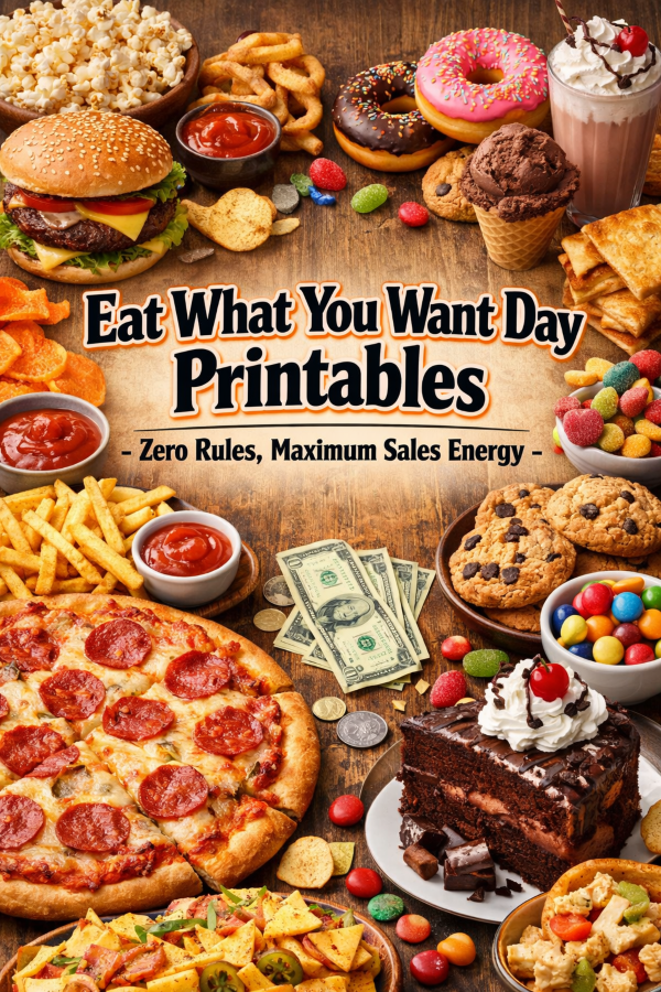 Eat What You Want Day Printables – Zero Rules, Maximum Sales Energy