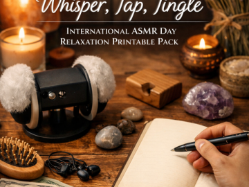 🎧 “Whisper, Tap, Tingle” – International ASMR Day Relaxation Printable Pack