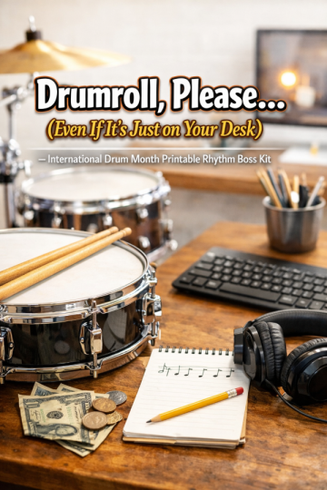 🥁 “Drumroll, Please… (Even If It’s Just on Your Desk)” — International Drum Month Printable Rhythm Boss Kit