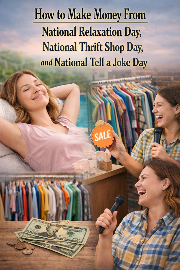 How to Make Money From National Relaxation Day, National Thrift Shop Day, and National Tell a Joke Day