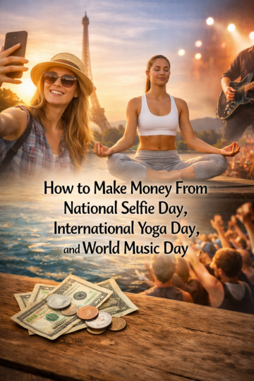 How to Make Money From National Selfie Day, International Yoga Day, and World Music Day