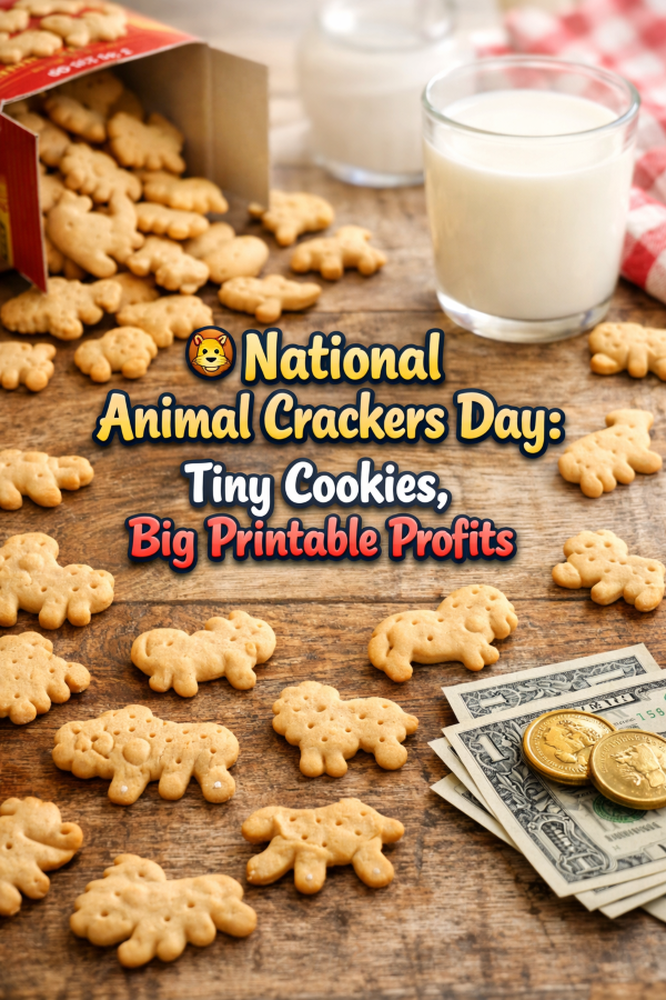 🦁 National Animal Crackers Day: Tiny Cookies, Big Printable Profits
