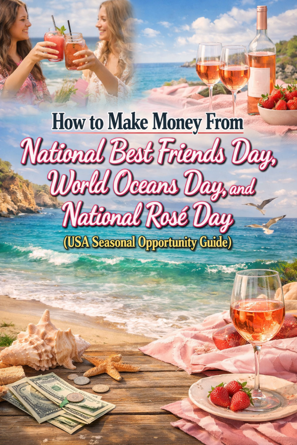 How to Make Money From National Best Friends Day, World Oceans Day, and National Rosé Day (USA Seasonal Opportunity Guide)