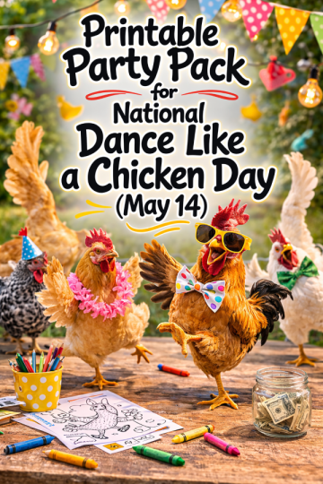 Printable Party Pack for National Dance Like a Chicken Day (May 14)