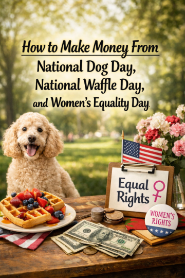 How to Make Money From National Dog Day, National Waffle Day, and Women’s Equality Day