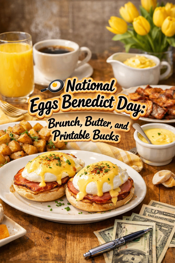 🍳 National Eggs Benedict Day: Brunch, Butter, and Printable Bucks