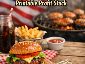 Go from  to  with Idea 6: National Hamburger Day Printable Profit Stack