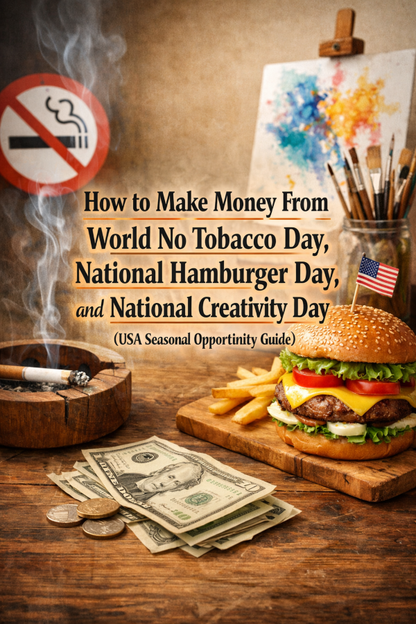 How to Make Money From World No Tobacco Day, National Hamburger Day, and National Creativity Day (USA Seasonal Opportunity Guide)