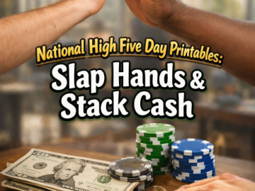 ✋ National High Five Day Printables: Slap Hands & Stack Cash