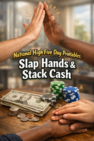 ✋ National High Five Day Printables: Slap Hands & Stack Cash