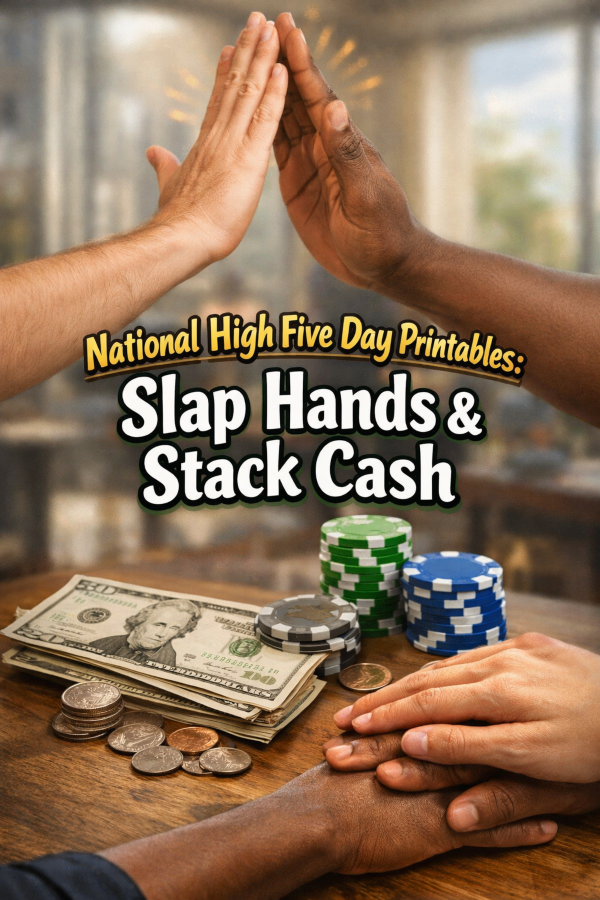 ✋ National High Five Day Printables: Slap Hands & Stack Cash