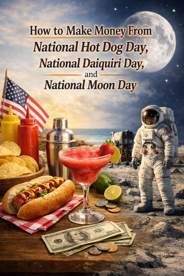 How to Make Money From National Hot Dog Day, National Daiquiri Day, and National Moon Day