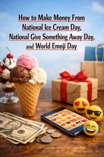 How to Make Money From National Ice Cream Day, National Give Something Away Day, and World Emoji Day