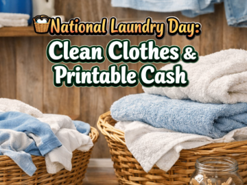 🧺 National Laundry Day: Clean Clothes & Printable Cash