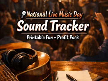 🎤 “National Live Music Day Sound Tracker” — Printable Fun + Profit Pack