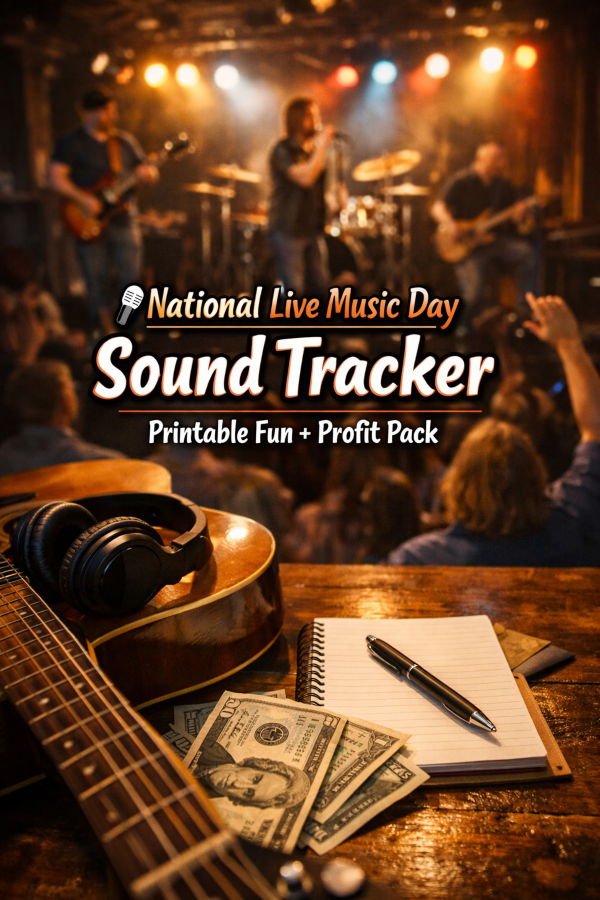 🎤 “National Live Music Day Sound Tracker” — Printable Fun + Profit Pack