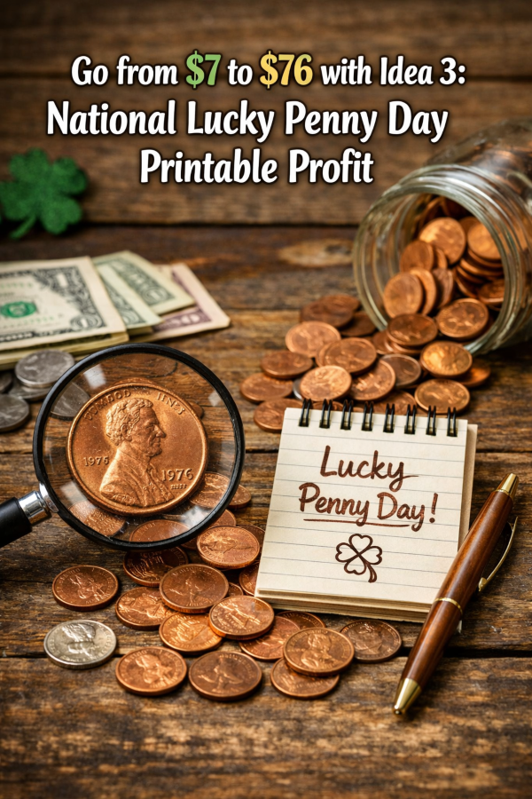 Go from  to  with Idea 3: National Lucky Penny Day Printable Profit