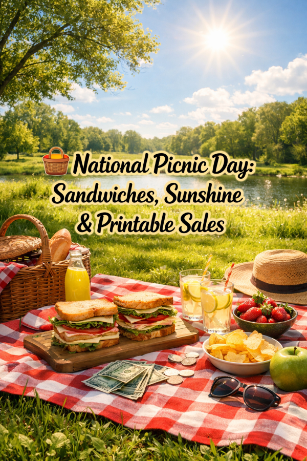 🧺 National Picnic Day: Sandwiches, Sunshine & Printable Sales