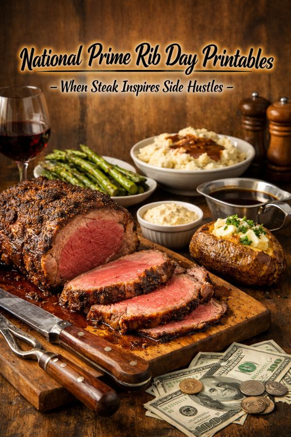National Prime Rib Day Printables – When Steak Inspires Side Hustles