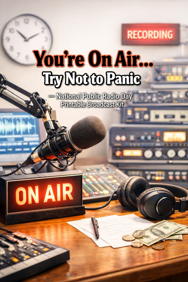 📻 “You’re On Air… Try Not to Panic” — National Public Radio Day Printable Broadcast Kit