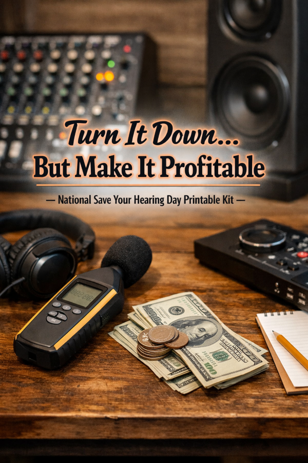 🔊 “Turn It Down… But Make It Profitable” – National Save Your Hearing Day Printable Kit