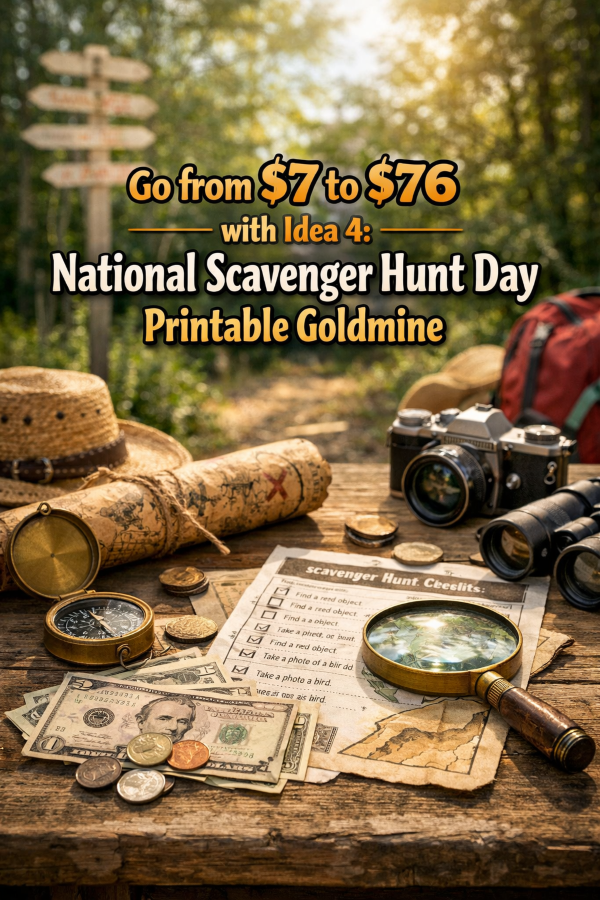 Go from  to  with Idea 4: National Scavenger Hunt Day Printable Goldmine