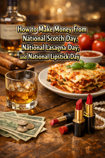 How to Make Money From National Scotch Day, National Lasagna Day, and National Lipstick Day