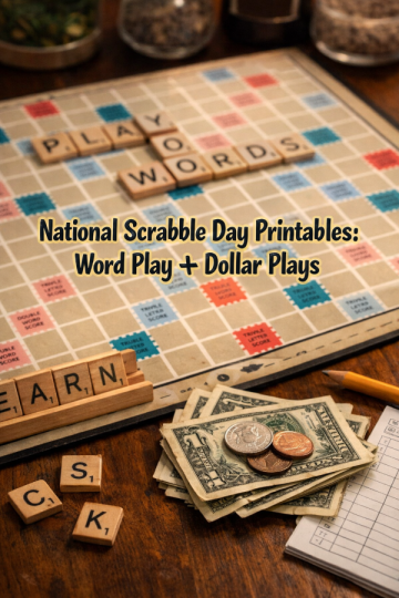 🔤 National Scrabble Day Printables: Word Play + Dollar Plays