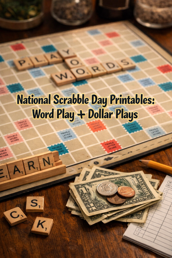 🔤 National Scrabble Day Printables: Word Play + Dollar Plays
