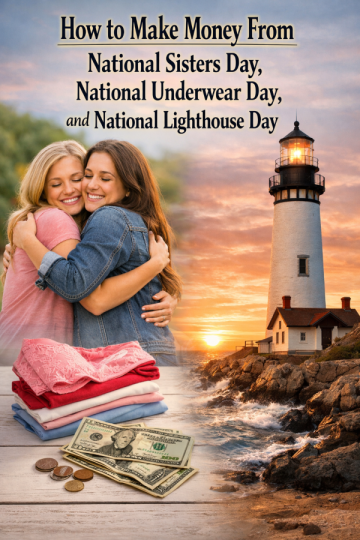 How to Make Money From National Sisters Day, National Underwear Day, and National Lighthouse Day