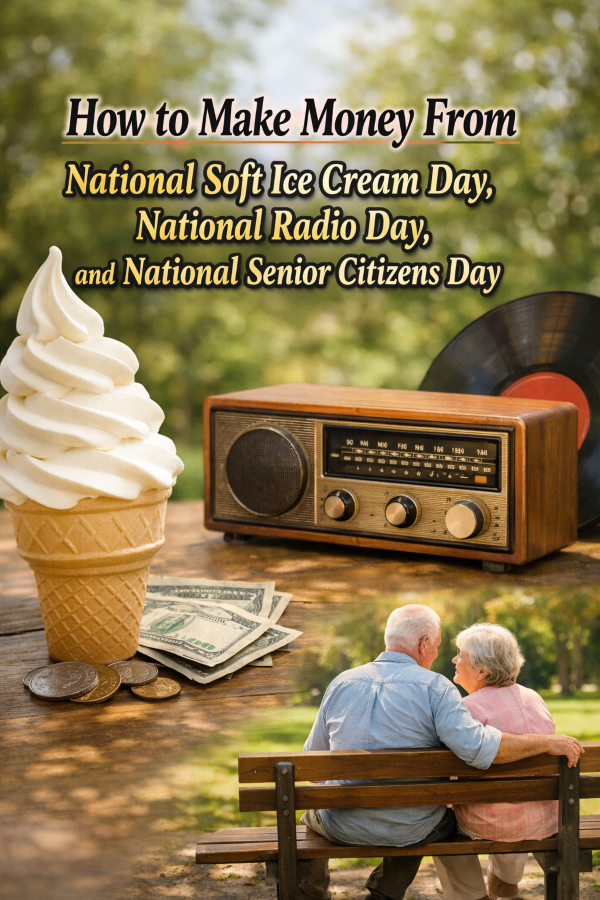 How to Make Money From National Soft Ice Cream Day, National Radio Day, and National Senior Citizens Day