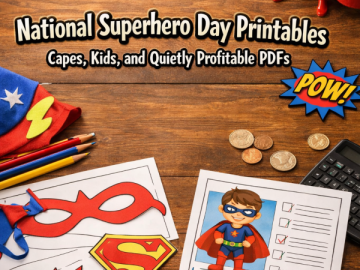 National Superhero Day Printables – Capes, Kids, and Quietly Profitable PDFs