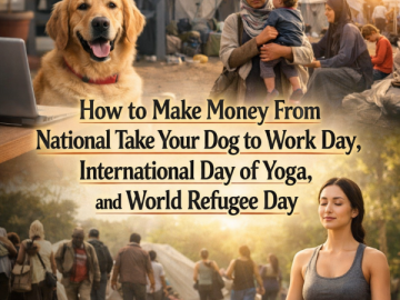 How to Make Money From National Take Your Dog to Work Day, International Day of Yoga, and World Refugee Day